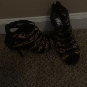 Leopard print three inch sandals
